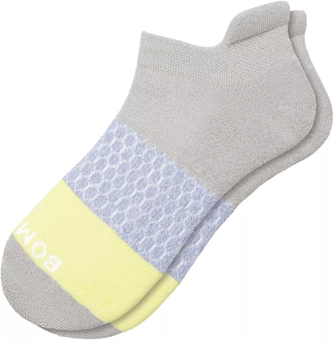 Bombas Women's Originals Ankle Socks, (Grey/Blue) - Bombas socks with arch support and seamless toe design for ultimate comfort