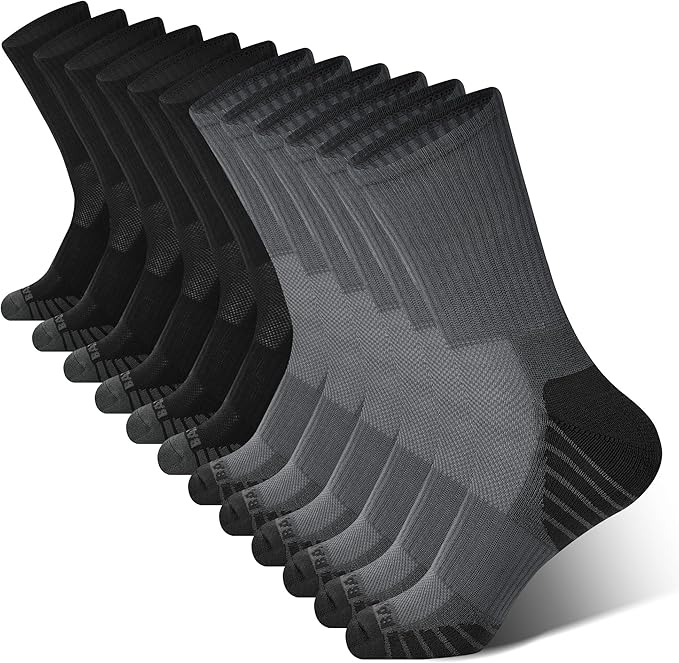 BAMBOO COOL Men's Crew Socks (6 Pack) - Bombas socks with arch support and seamless toe design for ultimate comfort